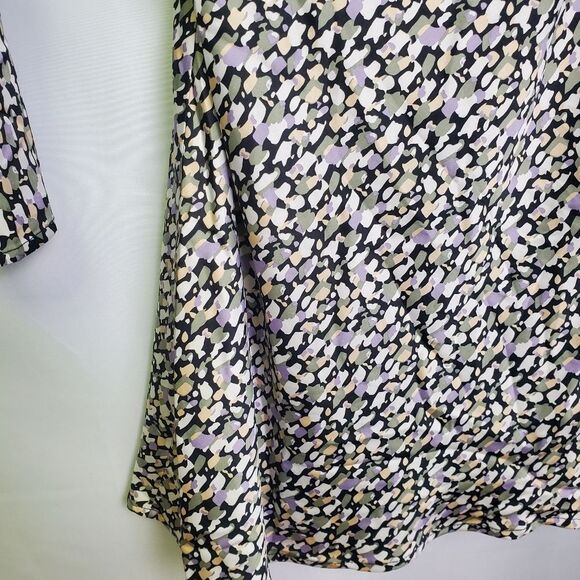 ASTR The Label Printed Satin Cowl Neck Dress Multicolor Small - Picture 6 of 8